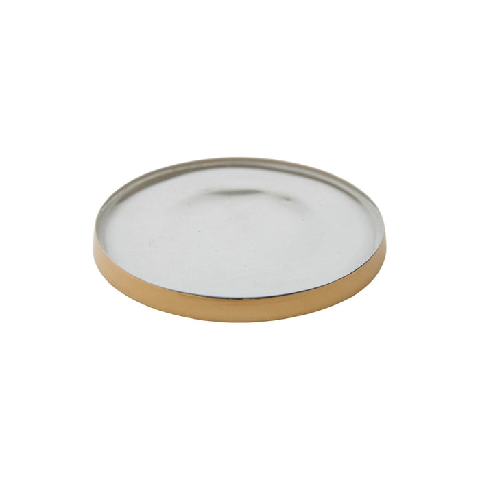 5.5" Gilded Glass Coaster For Small Round Botanical Candles