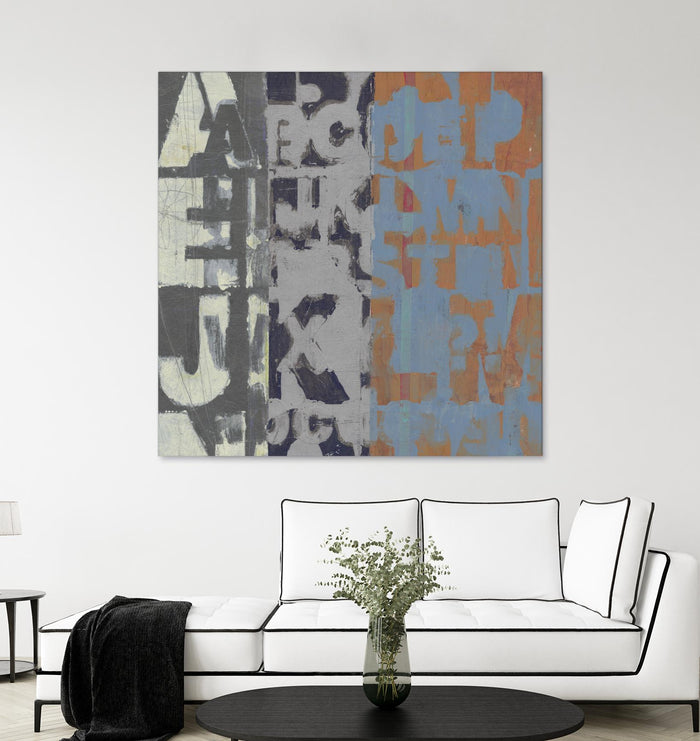 Alphabet Overlay I by Vision Studio on GIANT ART - blue abstract