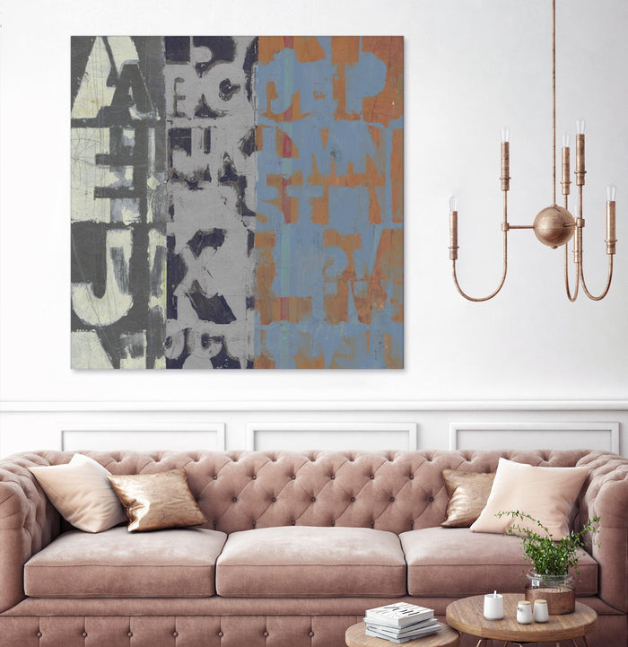 Alphabet Overlay I by Vision Studio on GIANT ART - blue abstract