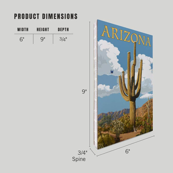 Arizona, Saguaro Cactus & Roadrunner - Premium Journal