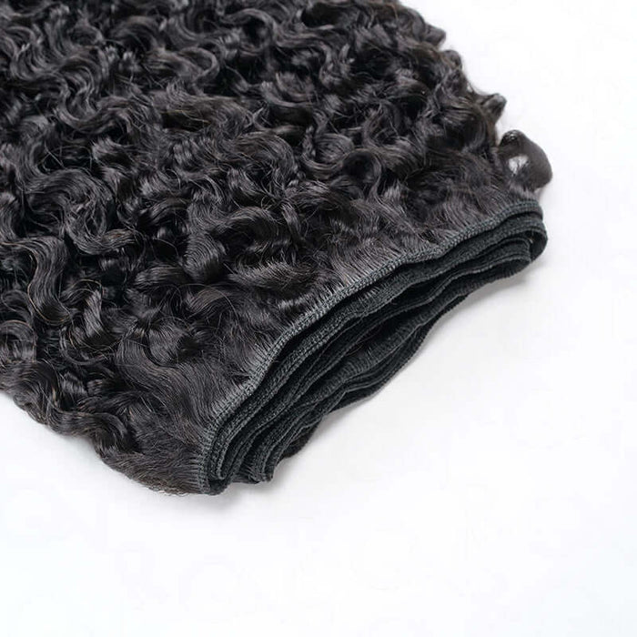 machine weft burmese curly hair bundles for quick weave