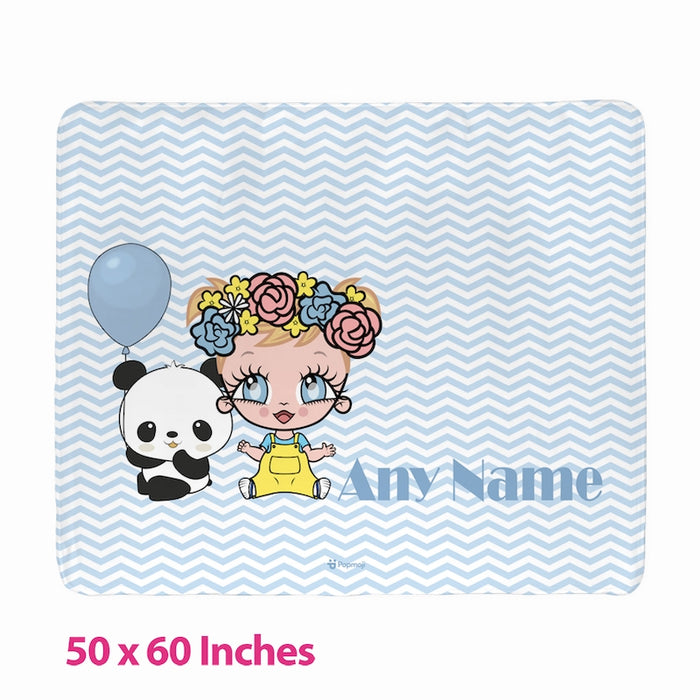 Babies Blue Zig Zag Fleece Blanket - Image 3