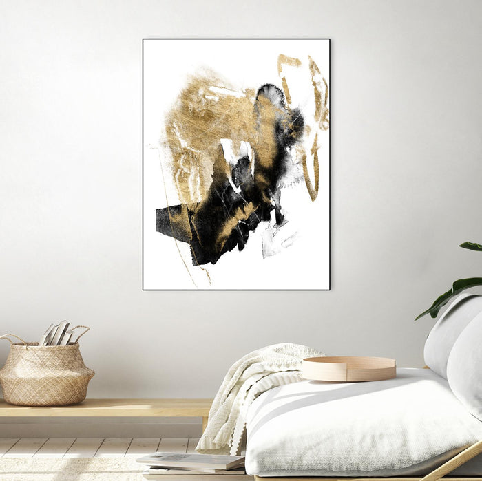 Black & Gold Splash I by Jennifer Goldberger on GIANT ART - metallics abstract