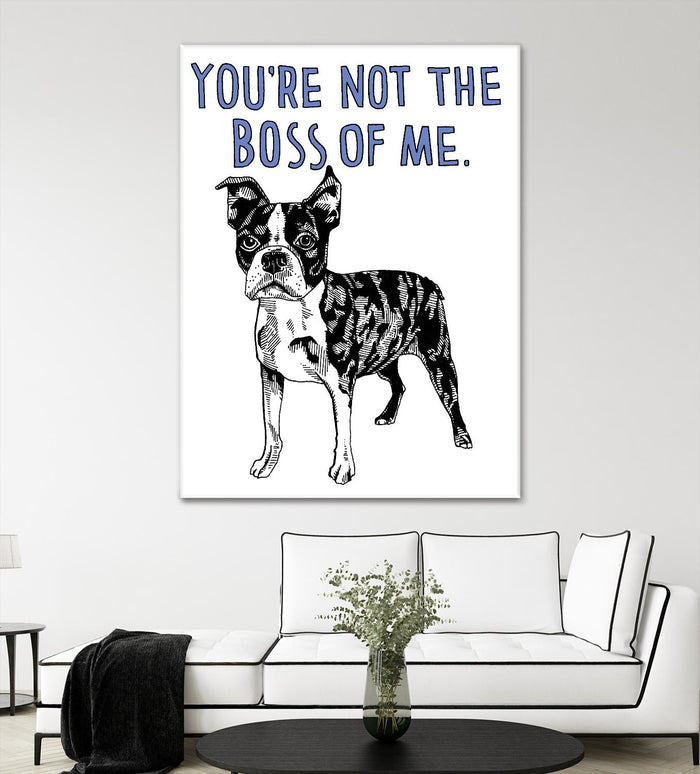 Boston Terrier by Natasha Marie on GIANT ART - blue contemporary