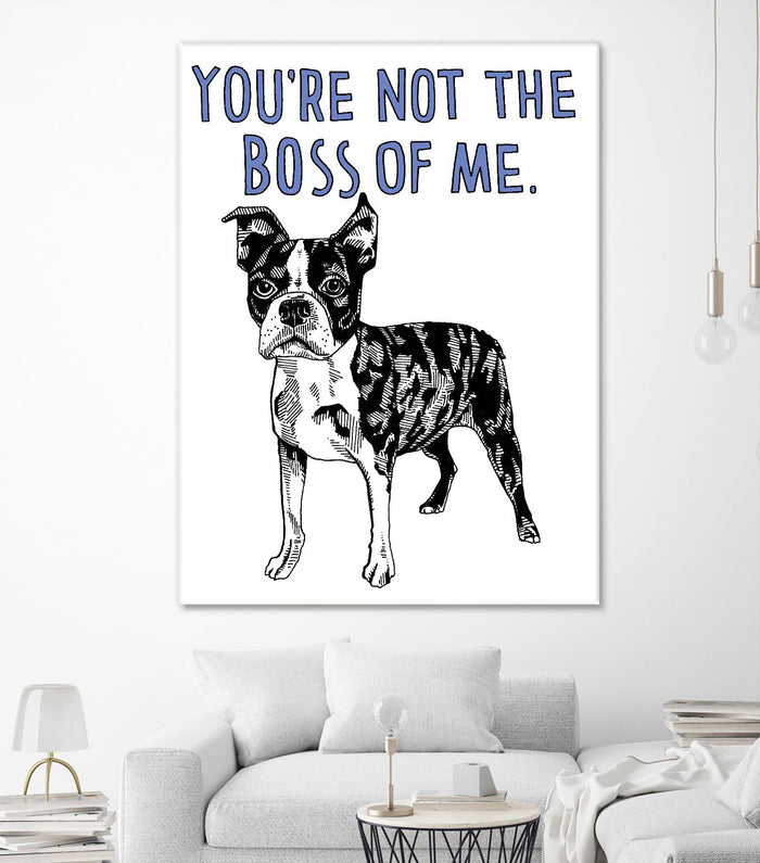 Boston Terrier by Natasha Marie on GIANT ART - blue contemporary