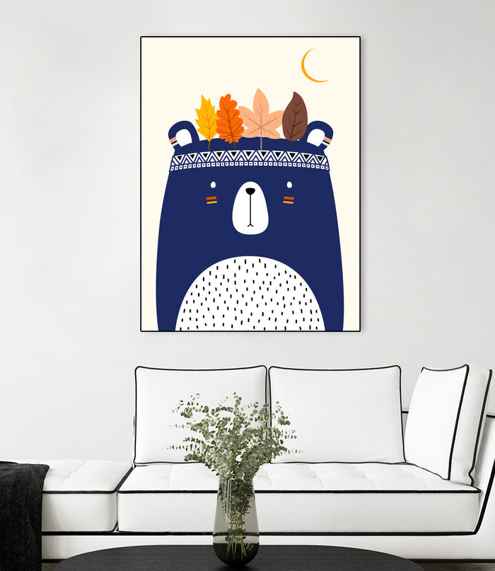 Brave Bear by Boris Draschoff on GIANT ART - blue digital drawing