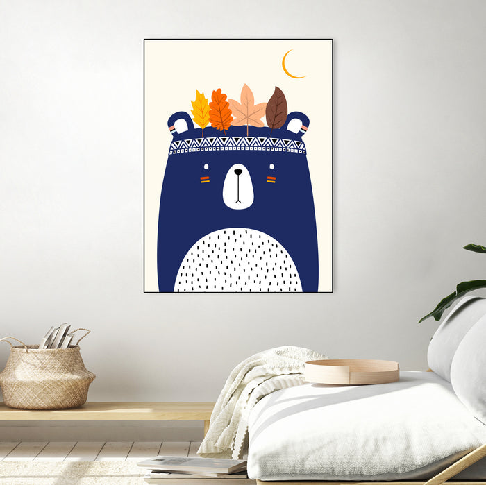 Brave Bear by Boris Draschoff on GIANT ART - blue digital drawing