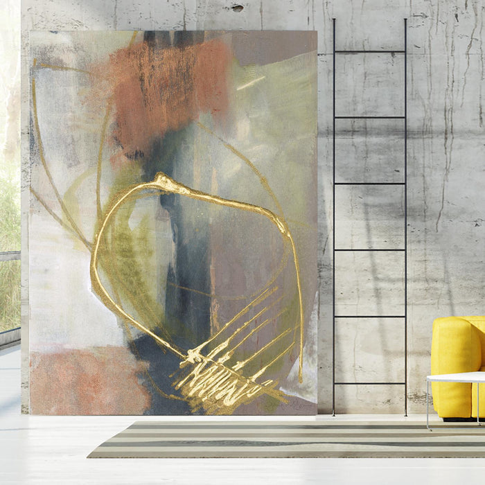 Burnished Loops I by Jennifer Goldberger on GIANT ART - gold abstract