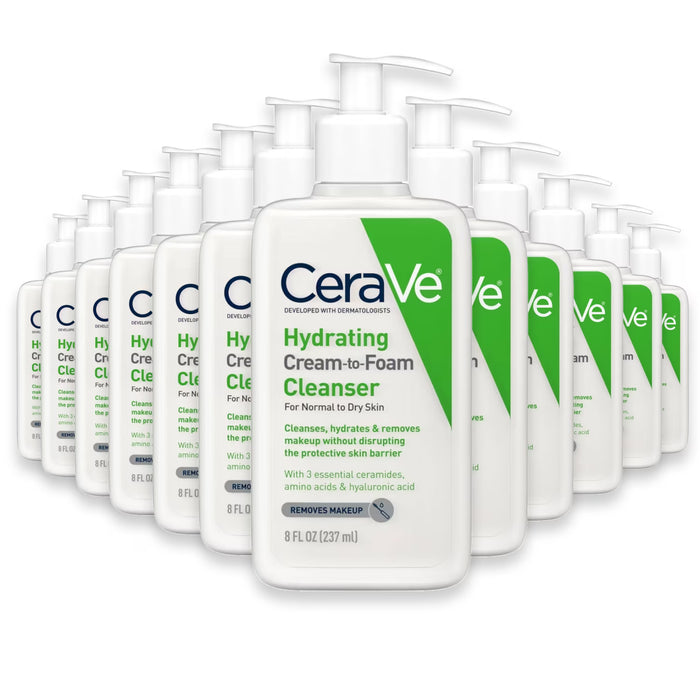 CeraVe Hydrating Cream-to-Foam Cleanser - 8 oz - 12 Pack