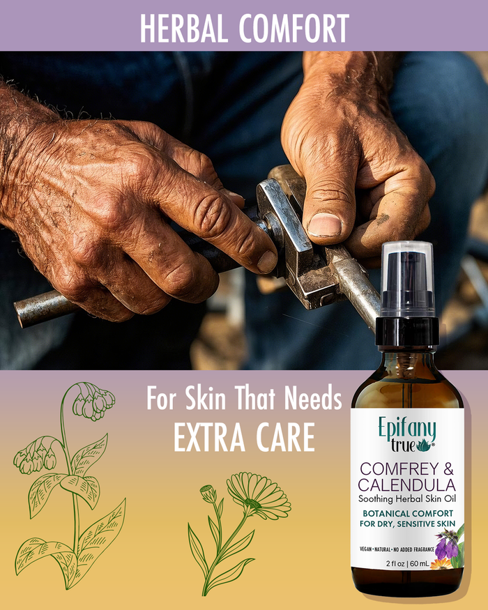 Epifany True Comfrey & Calendula Soothing Herbal Oil for skin that needs extra care