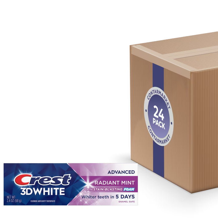 Crest 3D White Advanced Radiant Mint Toothpaste 2.4 oz - 24 Pack