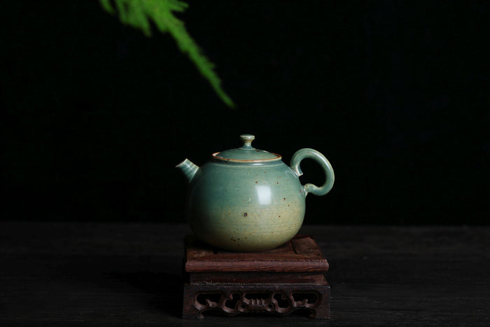 Fei Cui Glazed "Turquoise Desert" Bug Bitten Teapot and Cups | Yunnan Sourcing Tea Shop