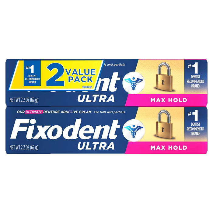Fixodent Ultra Max Hold Denture Adhesive 4.4 oz - 2 Ct - 6 Pack