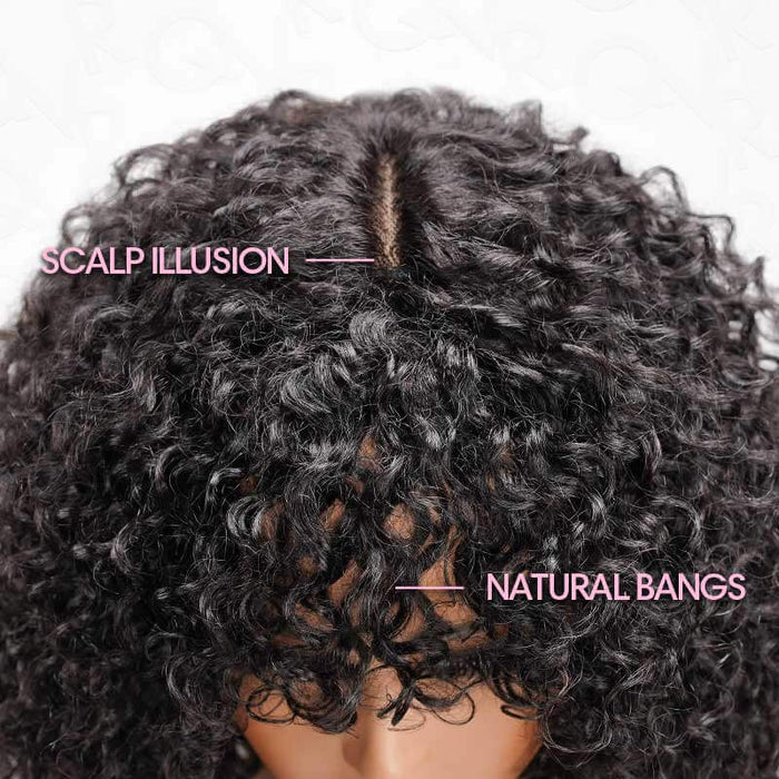 Bob Wig with Scalp Illusion And Natural Bangs