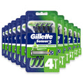Gillette Sensor3 Men’s Disposable Razors Blue - 4 Ct - 12 Pack