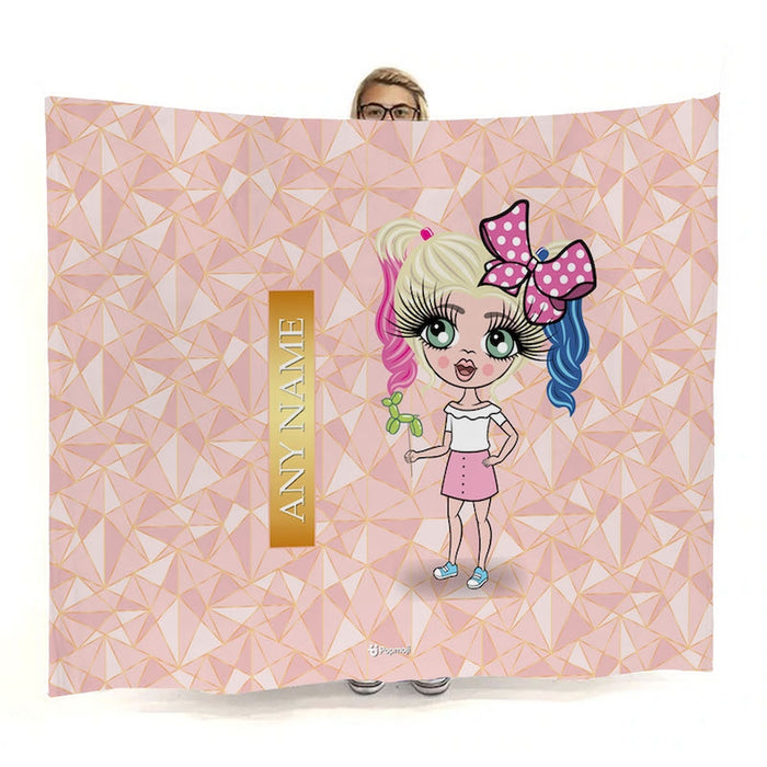 Girls Geo Print Fleece Blanket - Image 1