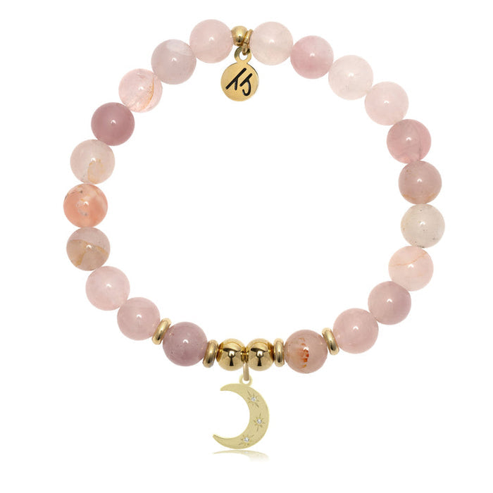 Gold Collection - Madagascar Quartz Stone Bracelet with Friendship Stars Gold Charm