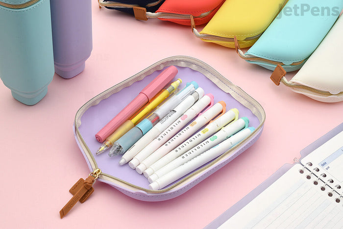 Lihit Lab Bloomin Zippered Pen Case - Lavender