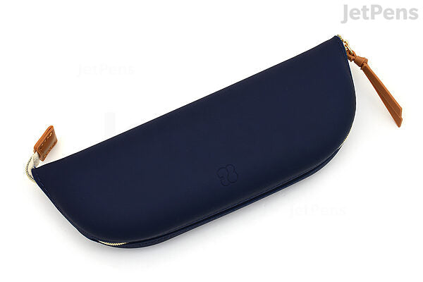 Lihit Lab Bloomin Zippered Pen Case - Navy