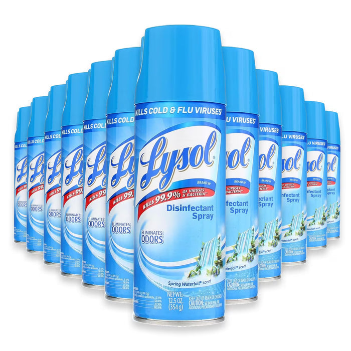 Lysol Spring Waterfall Disinfectant Spray, 12.5 oz - 12 Pack