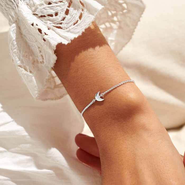 Mini Charms Moon Bracelet In Silver Plating