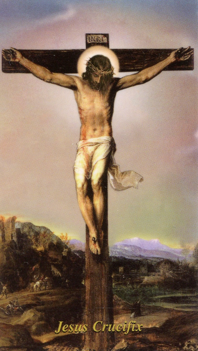 PRAYER BEFORE A CRUCIFIX - LAMINATED HOLY CARDS- QUANTITY 25 PRAYER CARDS