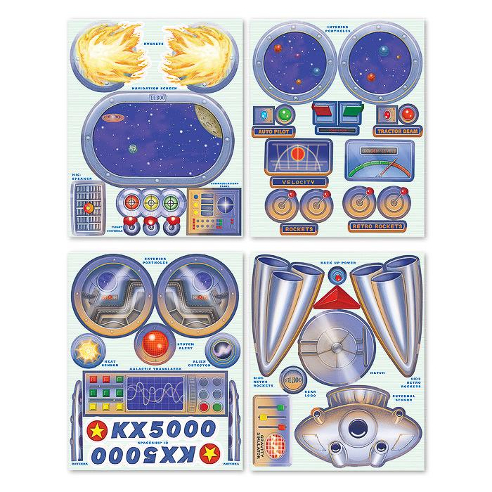PRETEND PLAY Stickers- SPACESHIP by EeBoo