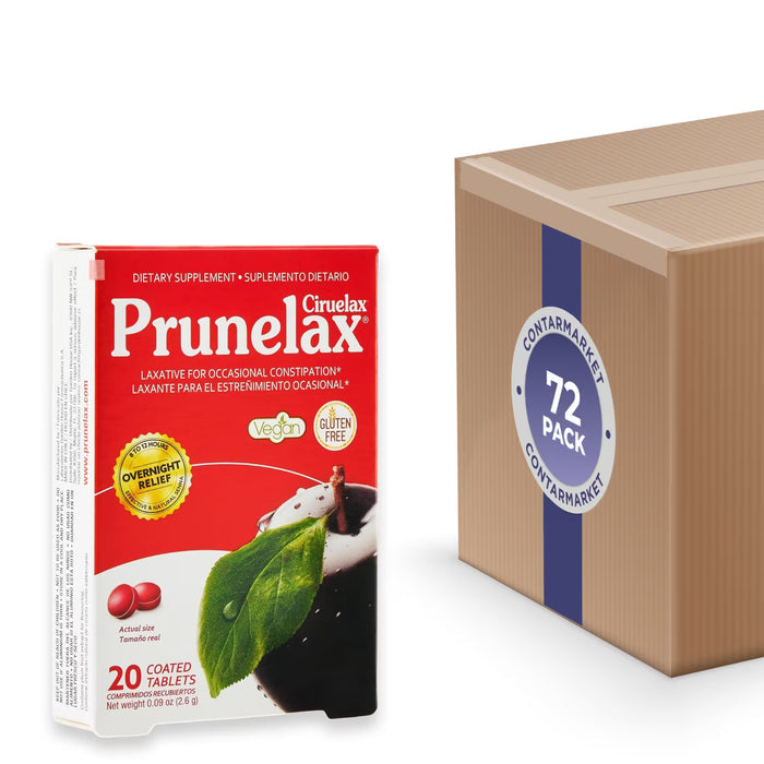 Prunelax Mini Tabs Max Laxative Tablets 20 Ct - 72 Pack