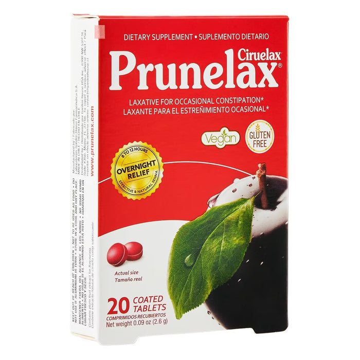 Prunelax Mini Tabs Max Laxative Tablets 20 Ct - 72 Pack