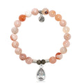 Sakura Agate Gemstone Bracelet with Inner Beauty Sterling Silver Charm
