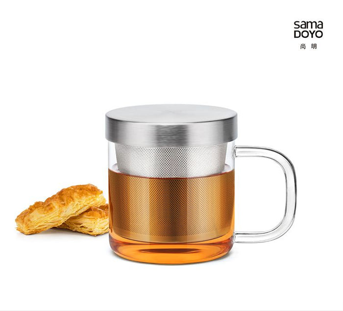 SAMA "Short Stuff" Glass and Stainless Steel Infuser Cup - S049 | Yunnan Sourcing Tea Shop