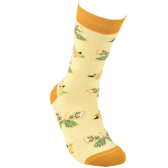 Socks - Yellow Butterfly