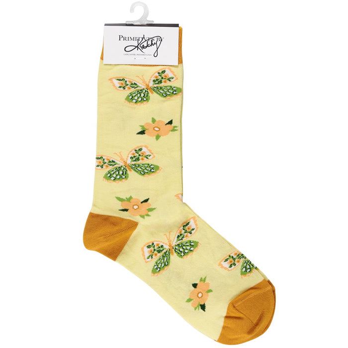 Socks - Yellow Butterfly