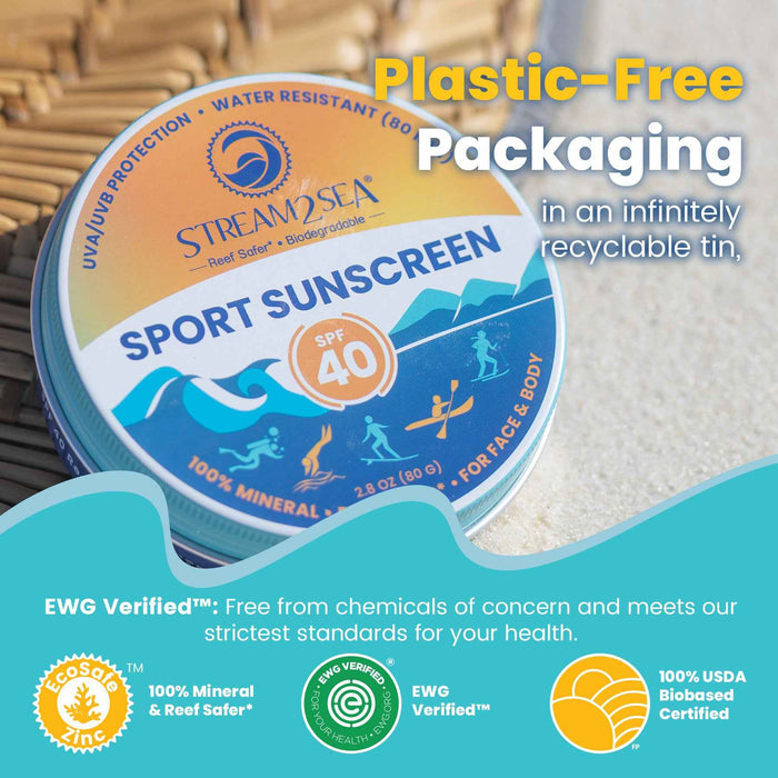 Stream2Sea SPF 40 Sport Sunscreen Zinc Balm