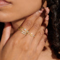 Stacks Of Style Set Of 3 Round Rings In Cubic Zirconia And Gold-Tone Plating