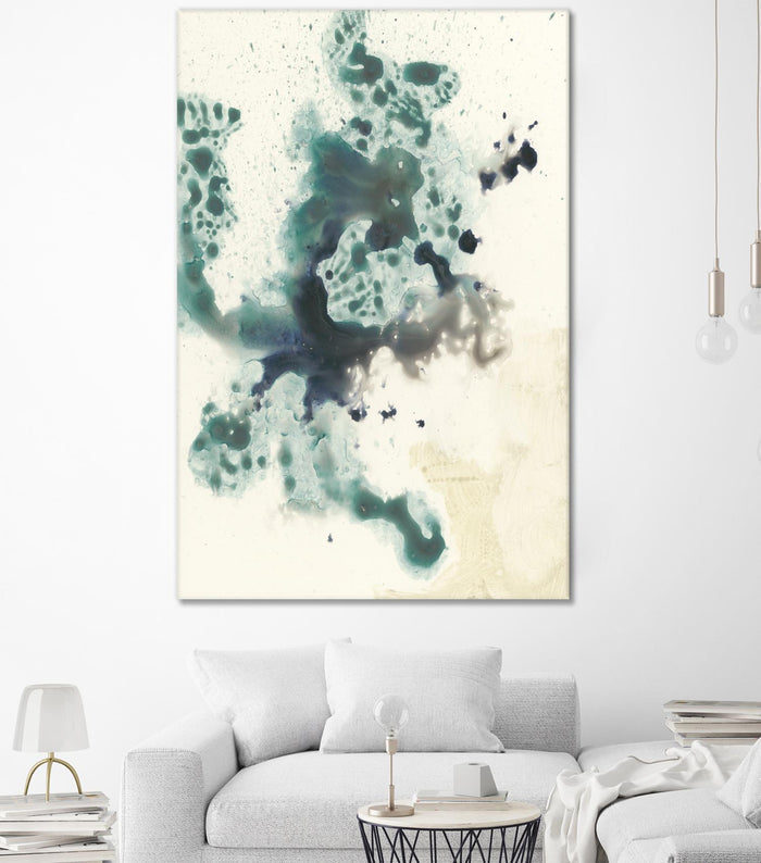 Teal Tributary I by Jennifer Goldberger on GIANT ART - green abstract