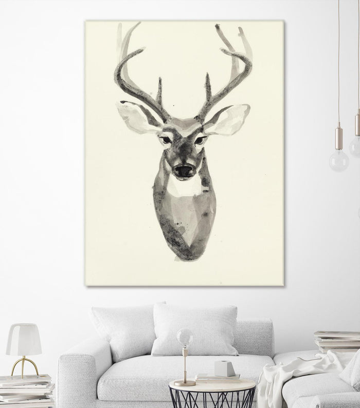 Watercolor Deerhead 2 by Gordon, Ben Gordon on GIANT ART - black animals deer