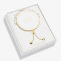 White Jade Manifestones Adjustable Bracelet In Gold-Tone Plating