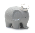 WHITE WITH GRAY COCO ELEPHANT BANK