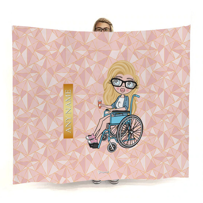 Womens Geo Print Wheelchair Fleece Blanket - Image 1